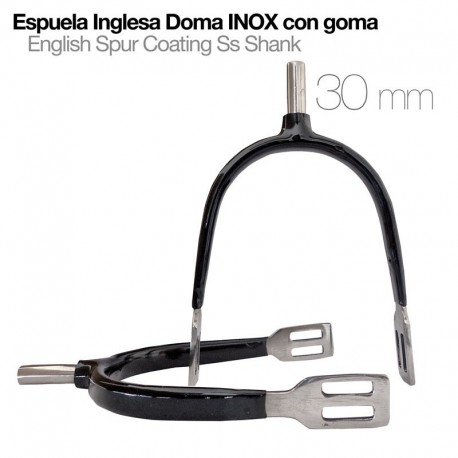 Espuela inglesa doma inox con goma gallo 30mm